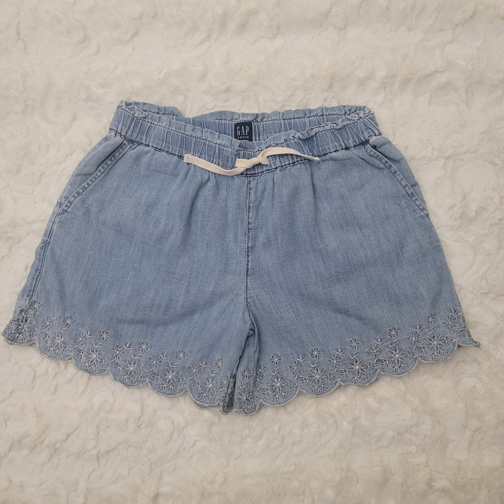 Gap Girl Embroidered Culotte Scalloped Hem Size XL (12-13) 150cm